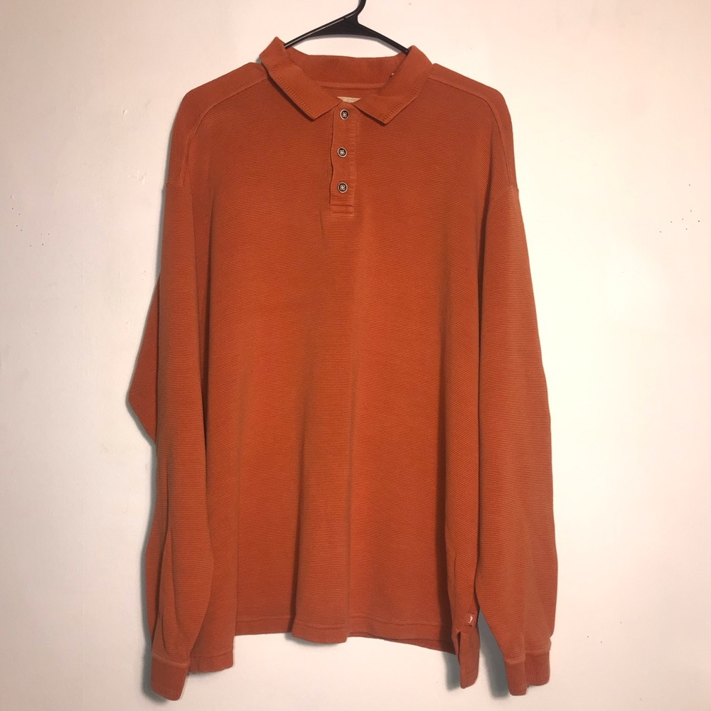 Tommy Bahama ribbed silk long sleeve polo men xxl